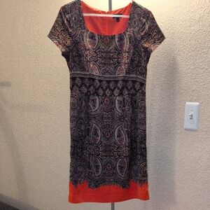 The Limited Orange Paisley Dress